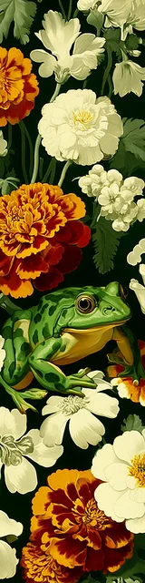 Free printable frog bookmark featuring green white and orange frog bookmark